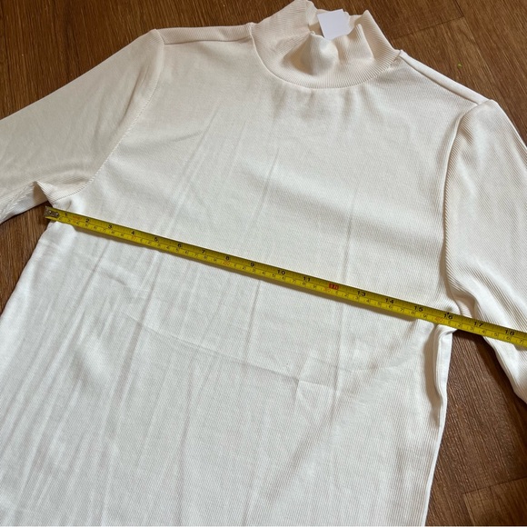 LOFT Cream Ribbed Turtleneck Top - Picture 6 of 8